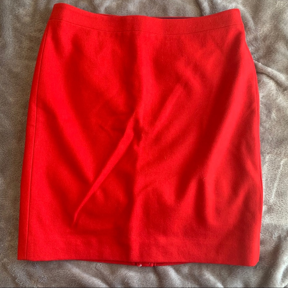*NEW* Red J.Crew Wool Pencil Skirt